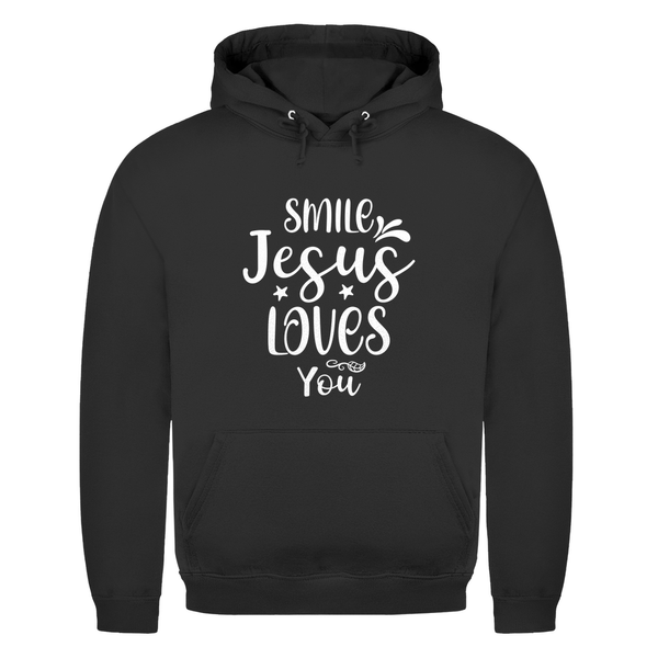 Herren Hoodie smile jesus loves you