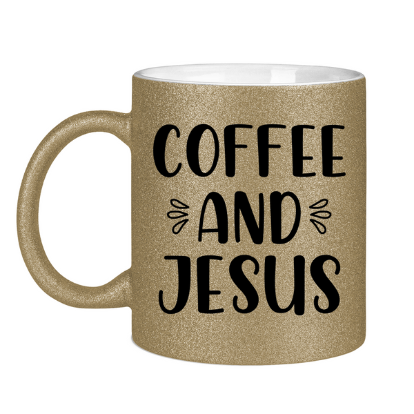 Glitzertasse coffee and jesus