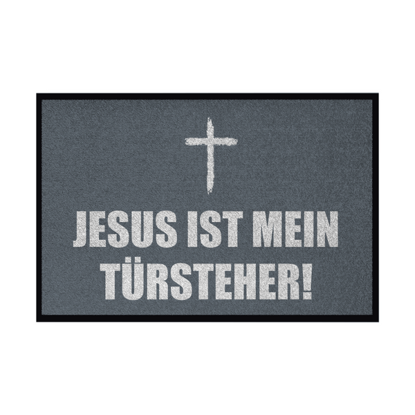 Fußmatte mit Gummirand jesus ist mein türsteher