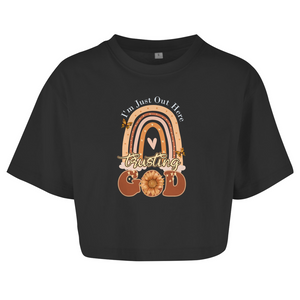 Damen Oversize Crop Top trusting god