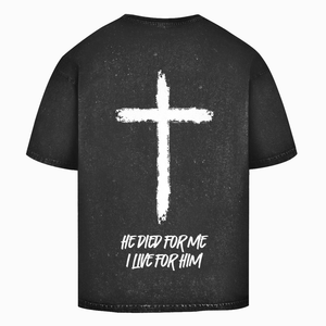 Oversize Washed T-Shirt he died for me i live for him