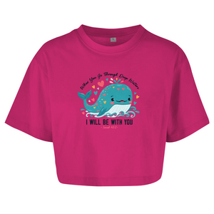 Damen Oversize Crop Top Deep Waters Isaiah 43:2