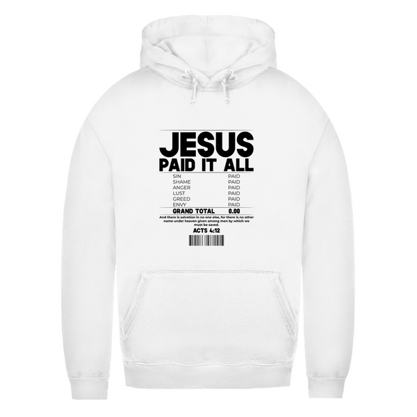 Damen Hoodie jesus paid it all acts 4:12