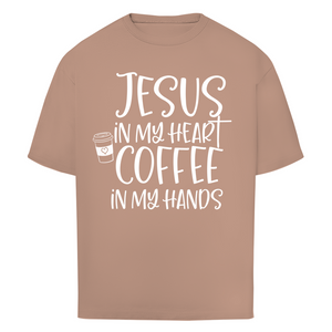 Oversize T-Shirt jesus in my heart coffee in my hands