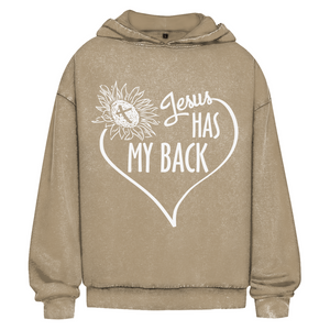 Oversize Washed Hoodie jesus has my back