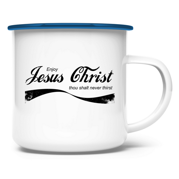 Emaille Tasse enjoy jesus christ