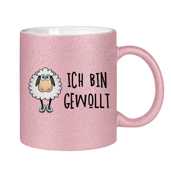 Glitzertasse schaf ich bin gewollt