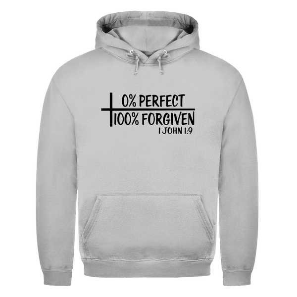 Herren Hoodie 0% perfect 100% forgiven 1 john 1:9