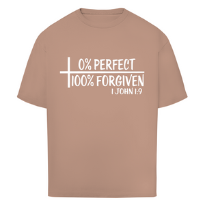 Oversize T-Shirt 0% perfect 100% forgiven 1 john 1:9
