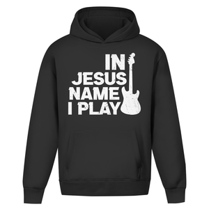 Oversize Hoodie Ohne Kordel in jesus name i play guitarist