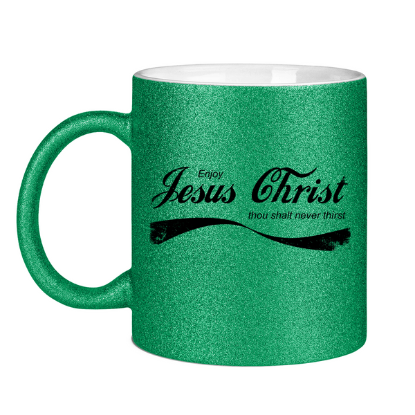 Glitzertasse enjoy jesus christ