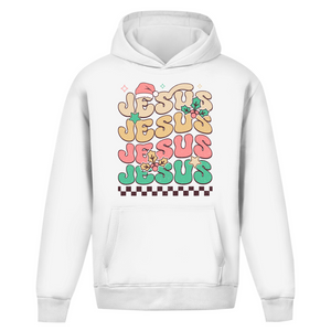 Oversize Hoodie Ohne Kordel jesus weihnachtsmotiv