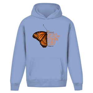Oversize Hoodie Ohne Kordel der mich stark macht schmetterling