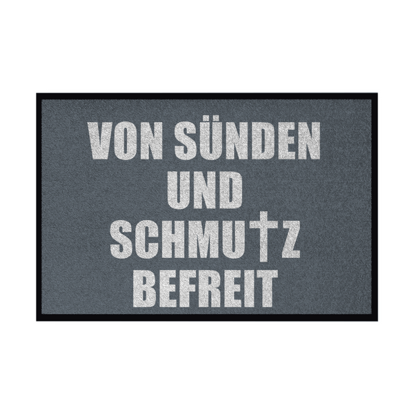 Fußmatte mit Gummirand von sünden und schmutz befreit