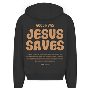 Oversize Zipper Hoodie jesus saves john 3:16-17