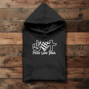 Damen Hoodie peace love jesus