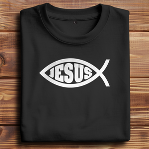 Oversize T-Shirt fisch symbol ICHTHYS Jesus