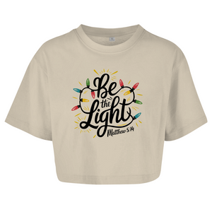 Damen Oversize Crop Top be the light matthew 5:14