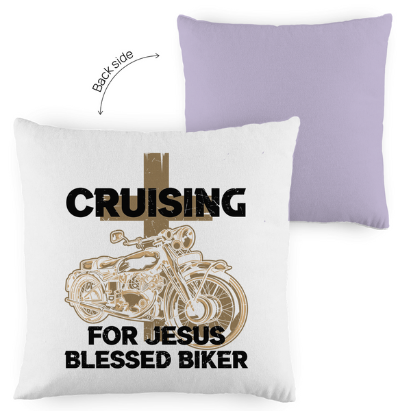 Kopfkissen zweifarbig cruising for jesus blessed biker