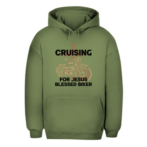 Unisex Oversize Hoodie cruising for jesus blessed biker