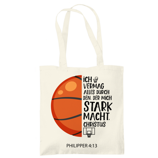 Tragetasche der mich stark macht philipper 4:13 basketball