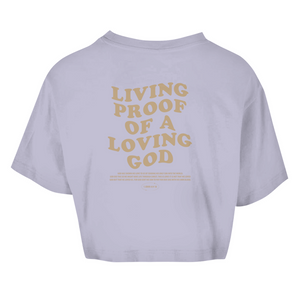 Damen Oversize Crop Top a loving god 1 john 4:9-10