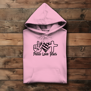 Damen Hoodie peace love jesus