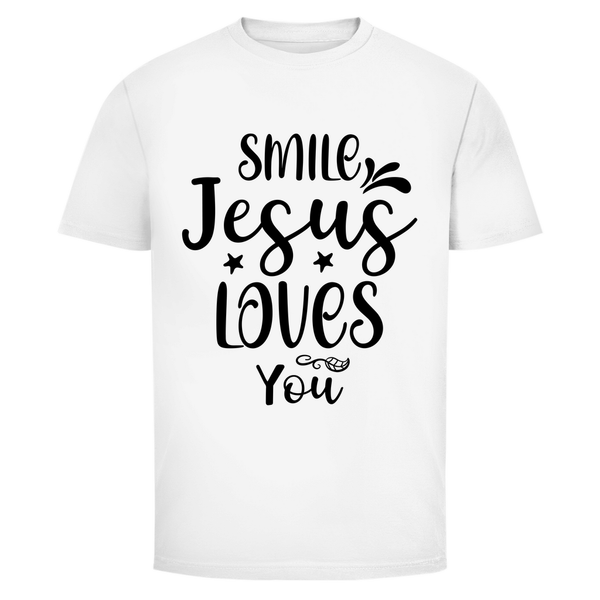 Herren T-Shirt smile jesus loves you