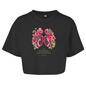 Damen Oversize Crop Top let everything that has breath psalm 150:6