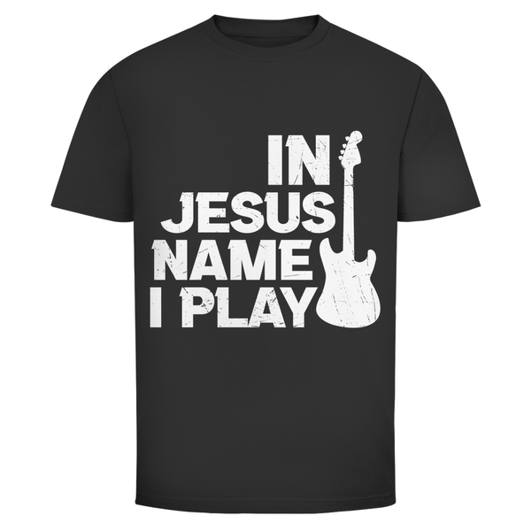 Herren T-Shirt in jesus name i play guitarist