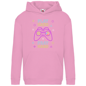 Kinder Hoodie play hard pray hard 1 thess 5:17 gamer