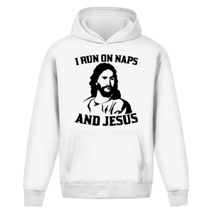 Oversize Hoodie Ohne Kordel i run on naps and jesus