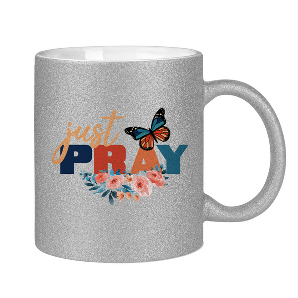 Glitzertasse just pray