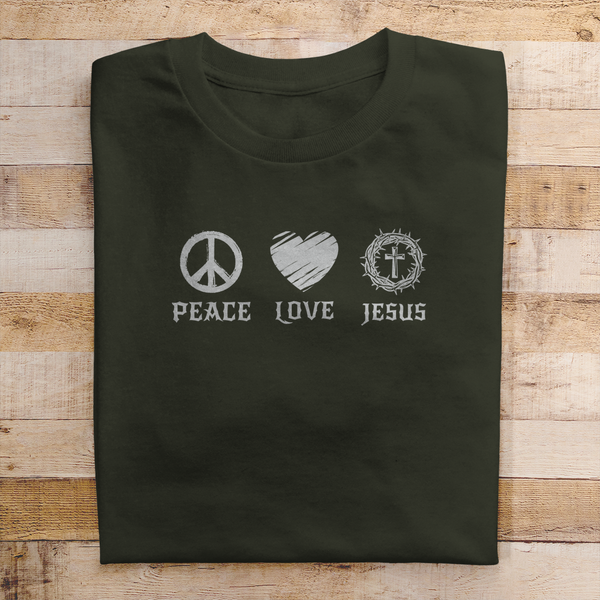 Herren T-Shirt peace love jesus