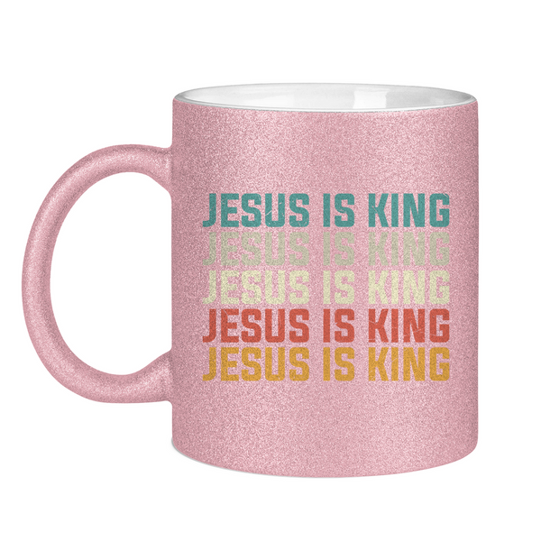 Glitzertasse jesus is king