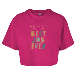 Damen Oversize Crop Top teaching kids about jesus lehrer