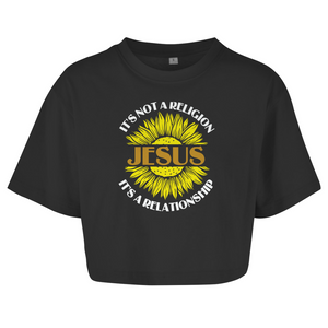 Damen Oversize Crop Top jesus its a repationship