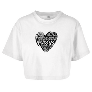 Damen Oversize Crop Top jesus guter hirte