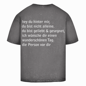 Oversize Washed T-Shirt hey du hinter mir