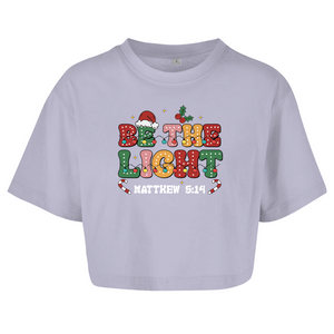 Damen Oversize Crop Top be the light matthew 5:14