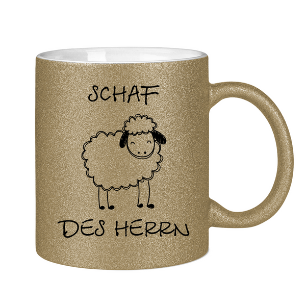 Glitzertasse schaf des herrn