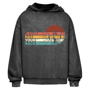Oversize Washed Hoodie jesus has your back