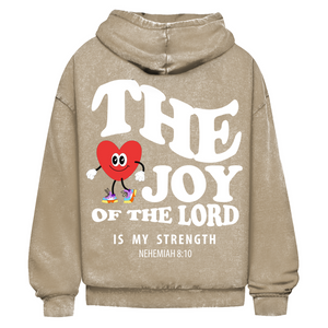 Oversize Washed Hoodie the joy of the lord nehemiah 8:10