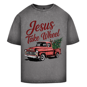 Oversize Washed T-Shirt jesus take wheel