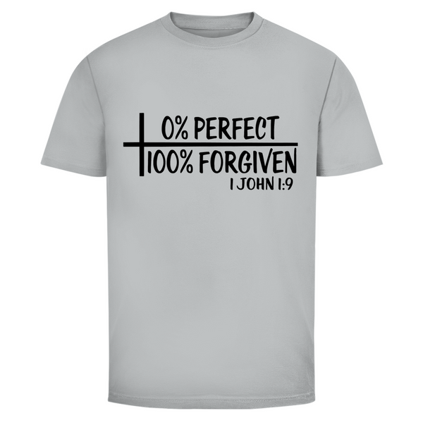 Herren T-Shirt 0% perfect 100% forgiven 1 john 1:9