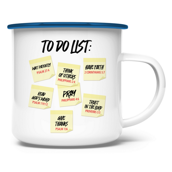 Emaille Tasse to do list psalmen