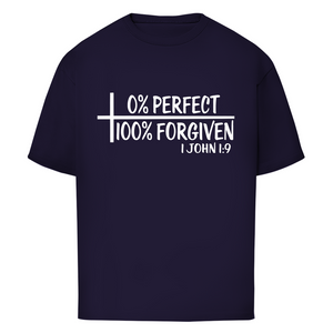Oversize T-Shirt 0% perfect 100% forgiven 1 john 1:9