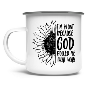 Emaille Tasse i am blunt sonnenblume