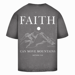 Oversize Washed T-Shirt faith minimalistisch matthew 17:20