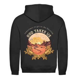 Herren Hoodie god take us through the desert